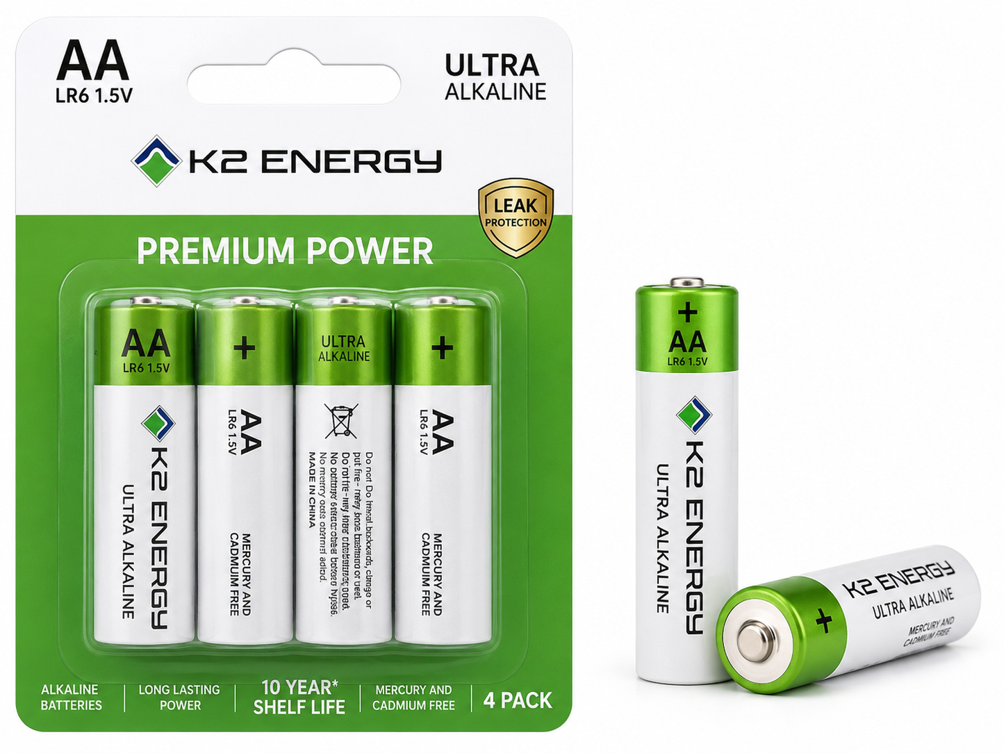 K2 ENERGY AA 1.5V Ultra Alkaline Batteries