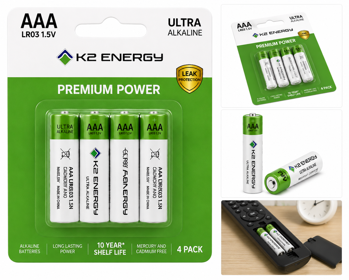 K2 ENERGY AAA 1.5V Ultra Alkaline Batteries