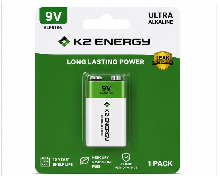 K2 ENERGY 9V Ultra Alkaline Battery